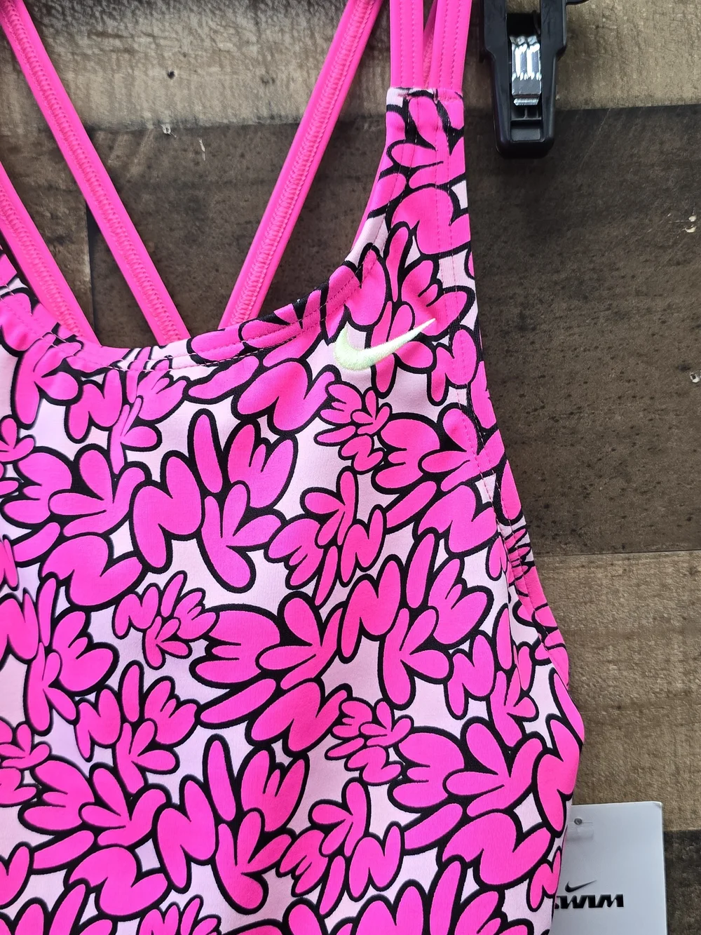Nike Girls' Hot Pink Floral Two-Piece Swimsuit Size M